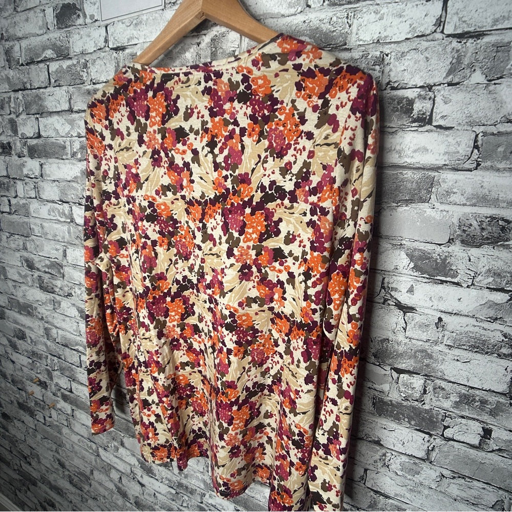 EUC Croft & Barrow Multicolor Floral Blouse Size 1X - Picture 10 of 16